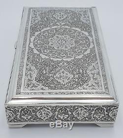 ANCIENNE BOITE ARGENT MASSIF VARTAN 84 PERSE ANTIQUE PERSIAN SILVER BOX 445 gr