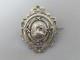 Ancienne Broche Argent Massif Xixe Louis Xvi Rubans Portrait De Marie Antoinette