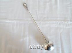 ANCIENNE Cuillère PUNCH ARGENT MASSIF Poinçonnée Minerve 1 Titre Décor D'OISEAUX