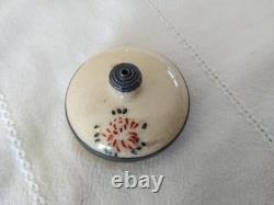 ANCIENNE THÉIÈRE CÉRAMIQUE JAPON ARGENT MASSIF silver Japanese Satsuma teapot