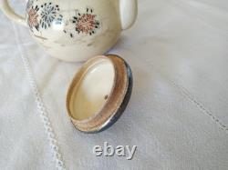 ANCIENNE THÉIÈRE CÉRAMIQUE JAPON ARGENT MASSIF silver Japanese Satsuma teapot
