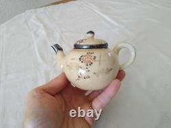 ANCIENNE THÉIÈRE CÉRAMIQUE JAPON ARGENT MASSIF silver Japanese Satsuma teapot