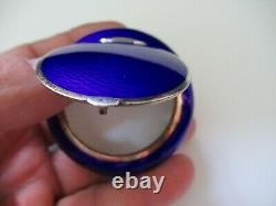 ANCIEN BOITE EMAILLEE ARGENT EMAUX 60 mm 65,9 g STERLING SILVER ENAMELLED BOX