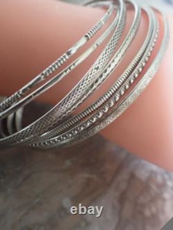 ANCIEN Bracelet Semainier en Argent massif 40 grs. GRAND model. MAGNIFIQUE