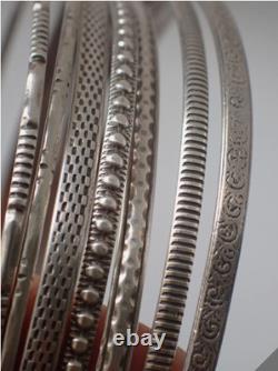 ANCIEN Bracelet Semainier en Argent massif 40 grs. GRAND model. MAGNIFIQUE