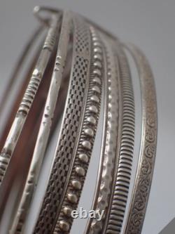 ANCIEN Bracelet Semainier en Argent massif 40 grs. GRAND model. MAGNIFIQUE