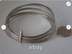 ANCIEN Bracelet Semainier en Argent massif 40 grs. GRAND model. MAGNIFIQUE