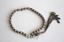 ANCIEN CHAPELET TASBIH MISBAHA 33 PERLES ARGENT MASSIF 23,5 g CHAPELET MUSULMAN