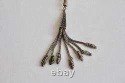 ANCIEN CHAPELET TASBIH MISBAHA 33 PERLES ARGENT MASSIF 23,5 g CHAPELET MUSULMAN