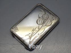 -ANCIEN ETUI A CIGARETTES ARGENT MASSIF 84 RUSSE Russie Impériale FUMEUR