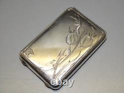 -ANCIEN ETUI A CIGARETTES ARGENT MASSIF 84 RUSSE Russie Impériale FUMEUR