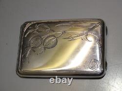 -ANCIEN ETUI A CIGARETTES ARGENT MASSIF 84 RUSSE Russie Impériale FUMEUR