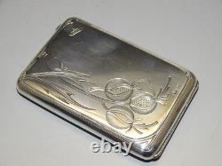 -ANCIEN ETUI A CIGARETTES ARGENT MASSIF 84 RUSSE Russie Impériale FUMEUR