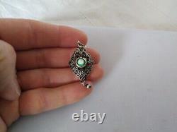 ANCIEN PENDENTIF DE CHAPELET ARGENT MASSIF FILIGRANE BAVIÈRE XIXe ÉMAIL BAVARIAN