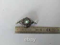 ANCIEN PENDENTIF DE CHAPELET ARGENT MASSIF FILIGRANE BAVIÈRE XIXe ÉMAIL BAVARIAN