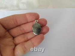 ANCIEN PENDENTIF RELIQUAIRE ARGENT MASSIF RELIQUE DE LA VRAIE CROIX XIXe