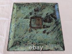 ANCIEN PLATEAU MARTELÉ PÉROU ARGENT MASSIF 925 CUIVRE INCA style Laffi silver
