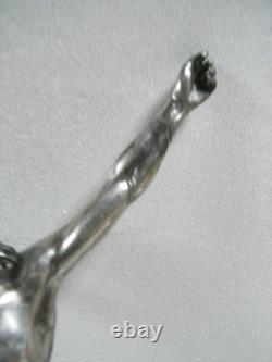 ANCIEN RARE CRUCIFIX CHRIST ARGENT MASSIF STATUE RELIGIEUSE JESUS 251 grs