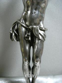 ANCIEN RARE CRUCIFIX CHRIST ARGENT MASSIF STATUE RELIGIEUSE JESUS 251 grs