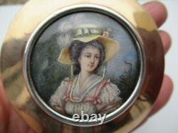 ANCIEN TABATIERE ARGENT MASSIF 127 g MINIATURE BOITE ART POP ANTIQUE SNUFF BOX