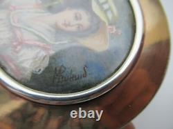 ANCIEN TABATIERE ARGENT MASSIF 127 g MINIATURE BOITE ART POP ANTIQUE SNUFF BOX