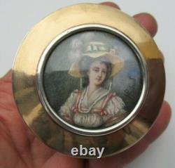 ANCIEN TABATIERE ARGENT MASSIF 127 g MINIATURE BOITE ART POP ANTIQUE SNUFF BOX