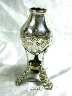 ANCIEN VASE PIEDOUCHE TRIPODE ARGENT MASSIF signé A GAIVIZO