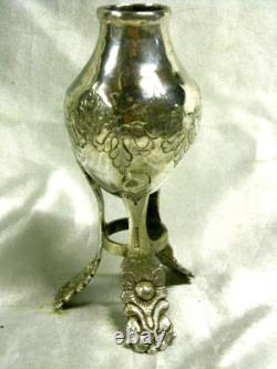 ANCIEN VASE PIEDOUCHE TRIPODE ARGENT MASSIF signé A GAIVIZO