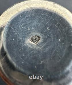 Ancien 2 gobelets verres à liqueur Charles Hack argent massif sterling silver
