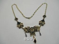 Ancien Bijou Collier En Argent Vermeil Et Pierre Taillee Jewelry Necklace Silver