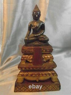 Ancien Bouddha Déesse Argent Massif Statue Asiatique Buddha Silver Chine China