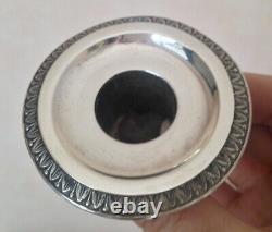 Ancien Bougeoir en argent Massif Belgique XIXéme décor restauration 448g