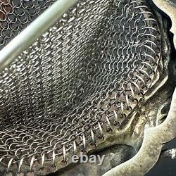 Ancien Bourse En Argent Massif Art Nouveau Porte Monnaie Décors cigogne