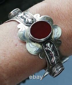 Ancien Bracelet Argent Massif créateur art traditionnel Turque kazakh