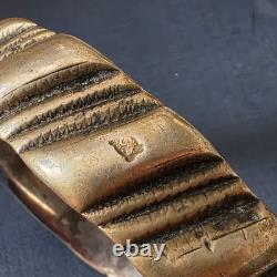 Ancien Bracelet Berbère Aït Atta Maroc Argent Massif Poinçon Bélier 82g