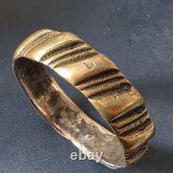 Ancien Bracelet Berbère Aït Atta Maroc Argent Massif Poinçon Bélier 82g