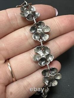 Ancien Bracelet En Argent Massif 925 Silver celtique Bretagne Toulhoat fleurs