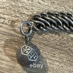 Ancien Bracelet En Argent Massif Art Déco Art Nouveau Tank Gourmette