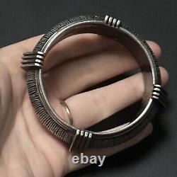 Ancien Bracelet En Argent Massif Silver 925 Jonc Ethnique Berbère Kabyle 106gr