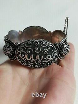 Ancien Bracelet En Argent Massif Silver 925 Jonc créateur art Berbère Collection