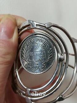Ancien Bracelet En Argent Massif Silver 925 Jonc créateur art Nouveau Collection