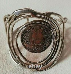 Ancien Bracelet En Argent Massif Silver 925 Jonc créateur art Nouveau Collection