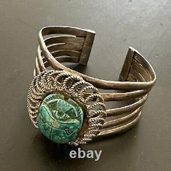 Ancien Bracelet En Argent Massif Silver 925 Jonc créateur art Nouveau Ethnique