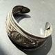 Ancien Bracelet Gourmette Argent Massif Silver Maille Jonc Art Nouveau Ethnique