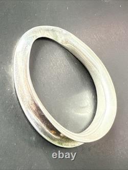Ancien Bracelet Gourmette En Argent Massif Silver Maille Jonc art moderniste