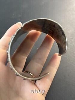 Ancien Bracelet Gourmette En Argent Massif Silver Maille Jonc ethnique Asie
