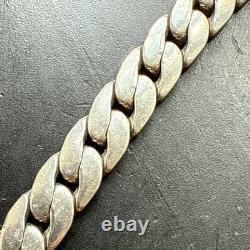 Ancien Bracelet Gourmette En Argent Massif Silver Maille chaine art deco tank
