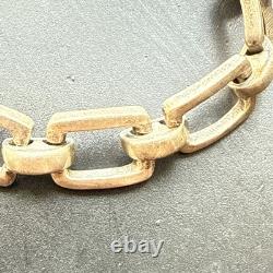 Ancien Bracelet Gourmette En Argent Massif Silver Maille chaine art deco tank
