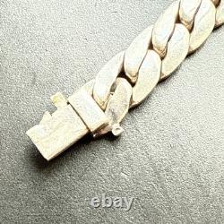 Ancien Bracelet Gourmette En Argent Massif Silver Maille chaine art deco tank