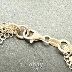 Ancien Bracelet Gourmette En Argent Massif Silver Maille chaine simple anneaux